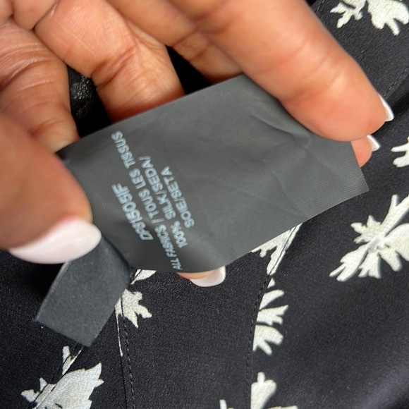 Derek Lam silk Floral Print V-Neck Long Sleeve Mini Dress Size 4 - Picture 8 of 15